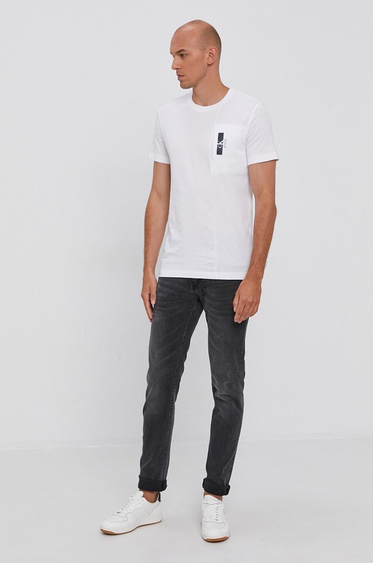 Calvin Klein Jeans T-shirt bawełniany J30J317076.4891 J30J317076.4891 biały SS21