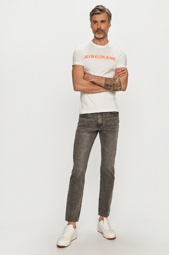 Calvin Klein Jeans - T-shirt J30J307856.4891 J30J307856.4891 biały SS21