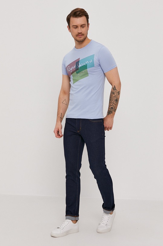 Pepe Jeans T-shirt Morrison PM507291.524 niebieski SS21