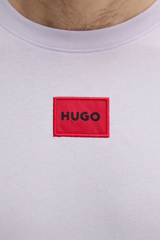 HUGO t-shirt bawełniany fioletowy 50447978