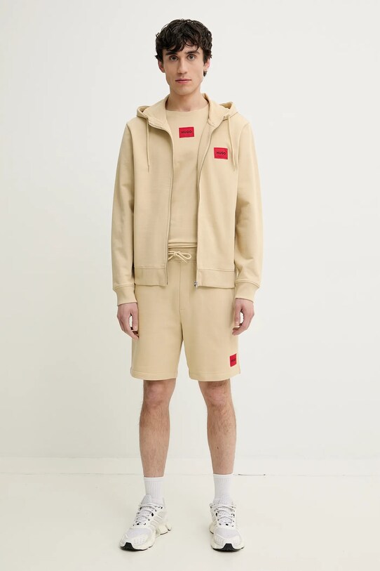 Bavlněné tričko HUGO 50447978 béžová NC00