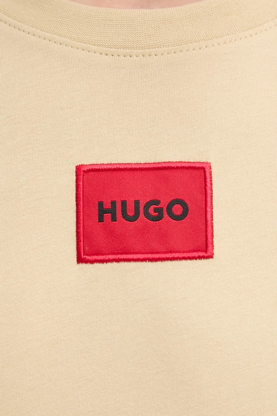 Bavlněné tričko HUGO 50447978 béžová