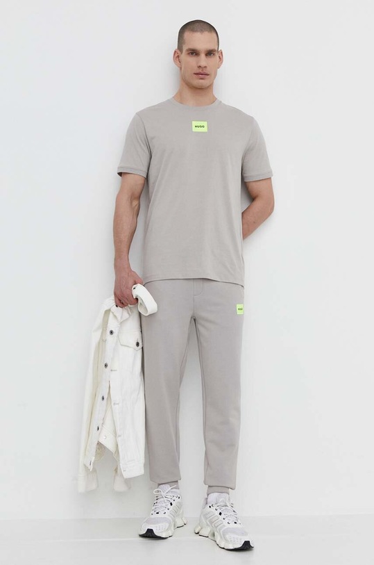HUGO t-shirt bawełniany 50447978 szary AA00