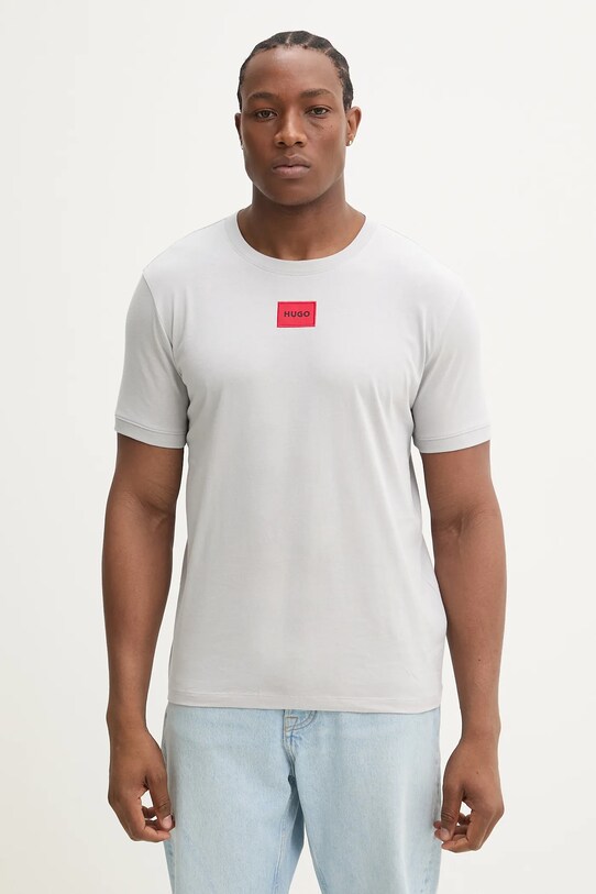HUGO t-shirt bawełniany szary 50447978
