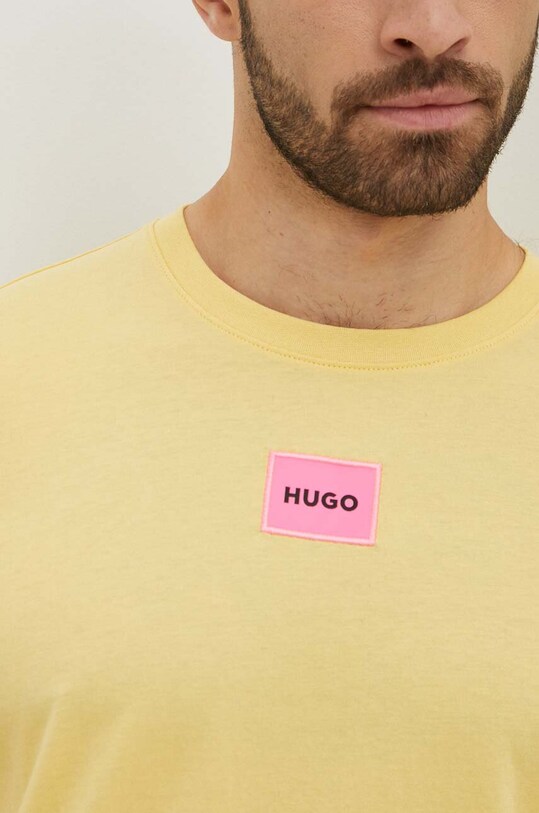 HUGO tricou din bumbac galben 50447978