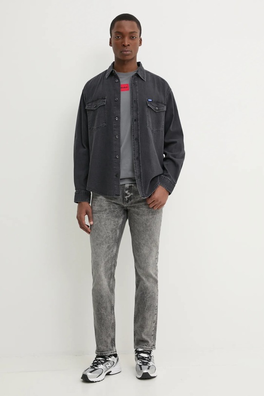 HUGO t-shirt bawełniany 50447978 szary NC00