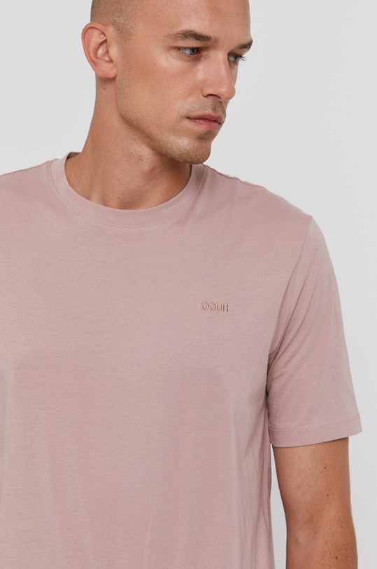 HUGO T-shirt bawełniany 50450482 różowy 50450482