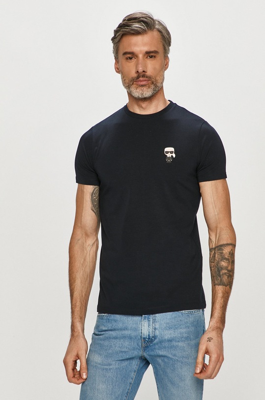 Karl Lagerfeld - Tričko s elastanem námořnická modř 511221.755025