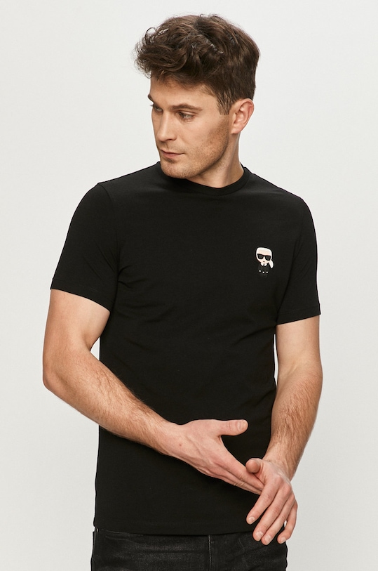 Karl Lagerfeld - Tričko s elastanom čierna 511221.755025