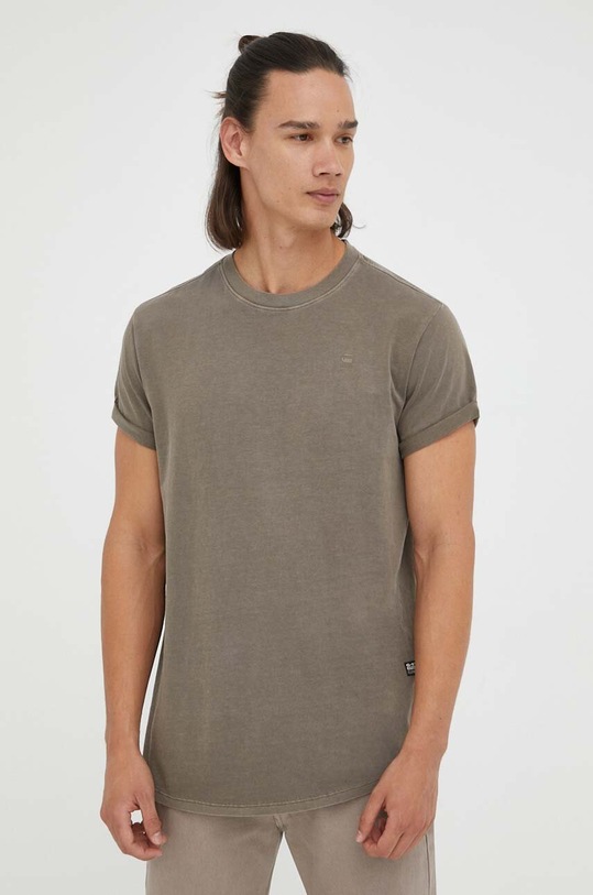 G-Star t-shirt bawełniany Lash bawełna brązowy D16396.2653