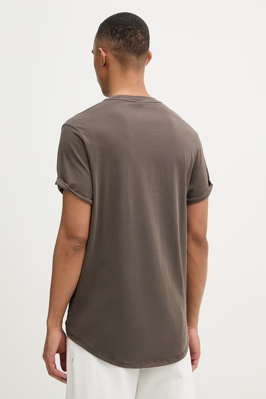 Odzież G-Star t-shirt męski bawełniany Lash D16396.2653 brązowy