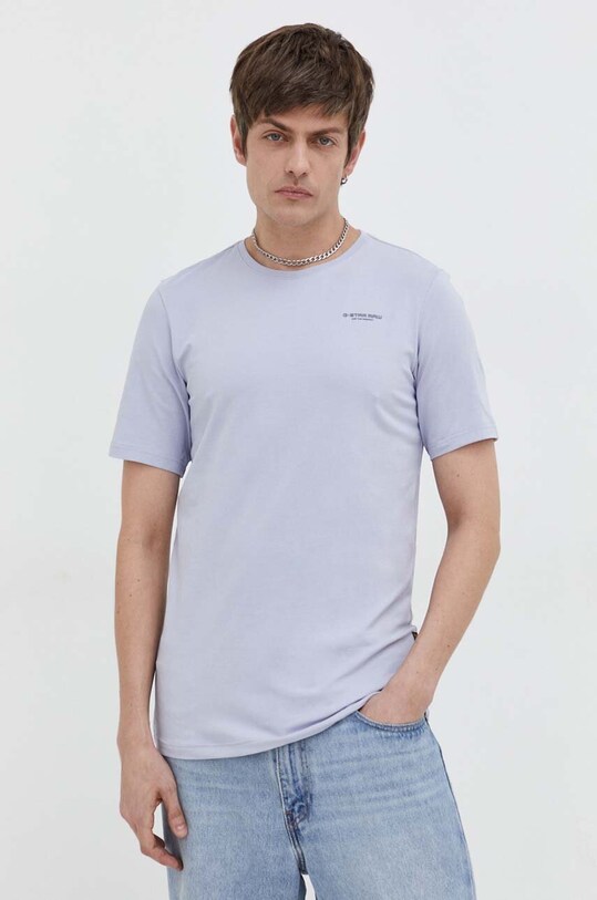 G-Star Raw t-shirt z elastanem fioletowy D19070.C723