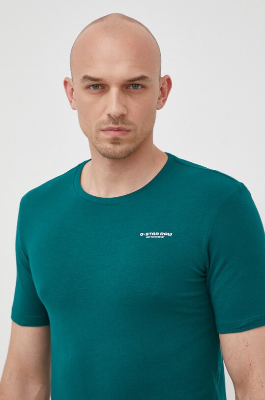 G-Star Raw t-shirt z elastanem zielony D19070.C723