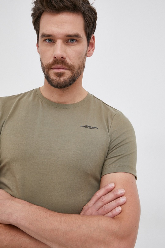 G-Star t-shirt z elastanem zielony D19070.C723