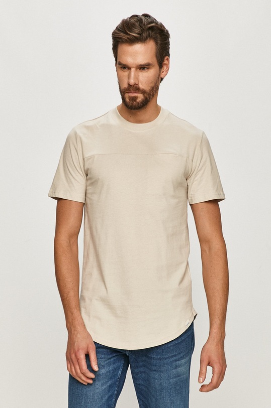 Only & Sons - T-shirt bawełna beżowy 22018623