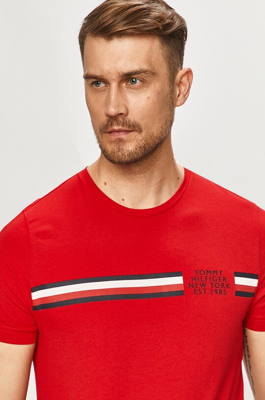 Tommy Hilfiger - Tričko kulatý červená MW0MW16592.4891