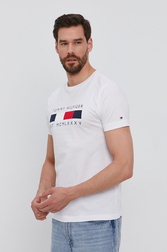 Tričko Tommy Hilfiger bavlna biela MW0MW16583.4891