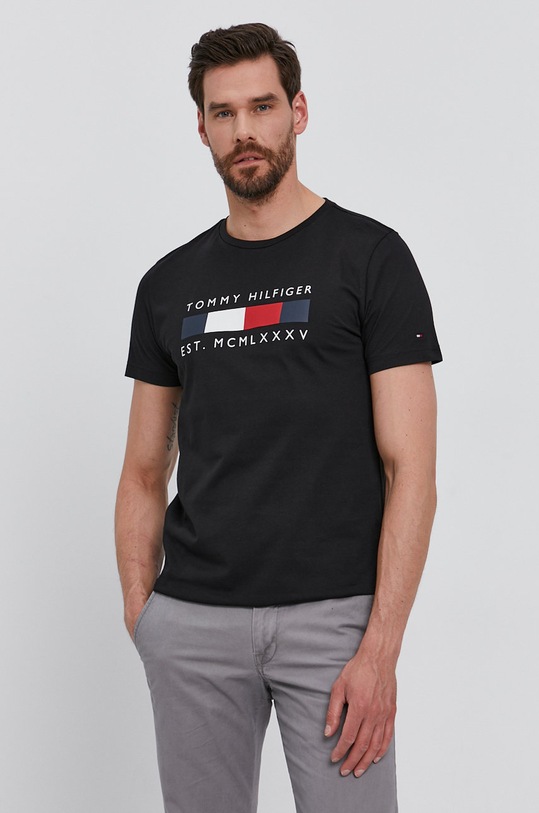 Tommy Hilfiger T-shirt nadruk czarny MW0MW16583.4891