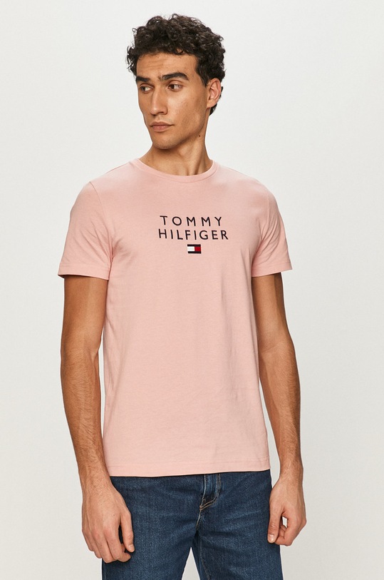Tommy Hilfiger - T-shirt nadruk różowy MW0MW17663.4891
