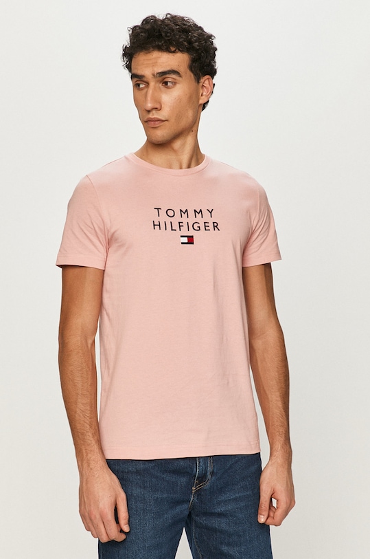 Tommy Hilfiger - T-shirt nadruk różowy MW0MW17663.4891