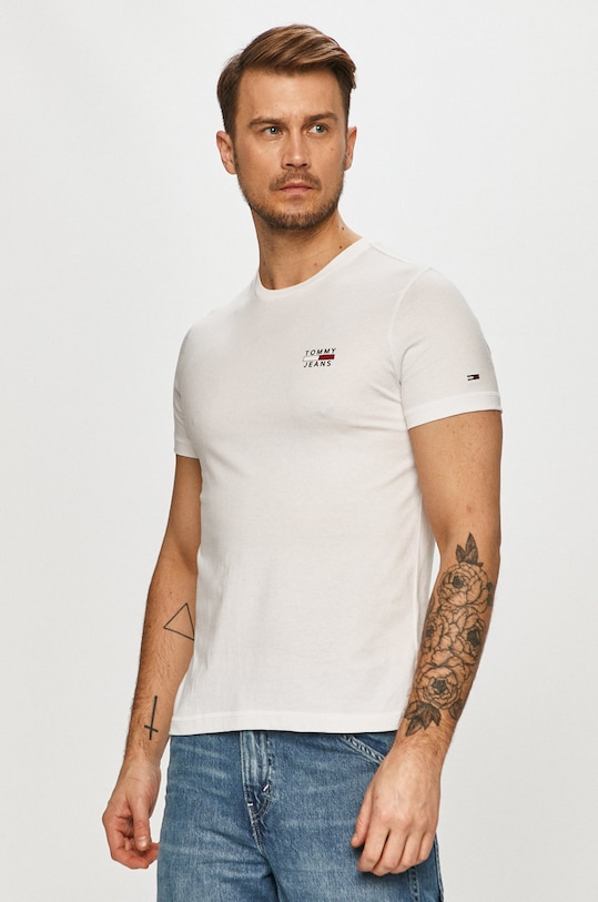 Tommy Jeans - T-shirt DM0DM10099.4891 bawełna biały DM0DM10099.4891