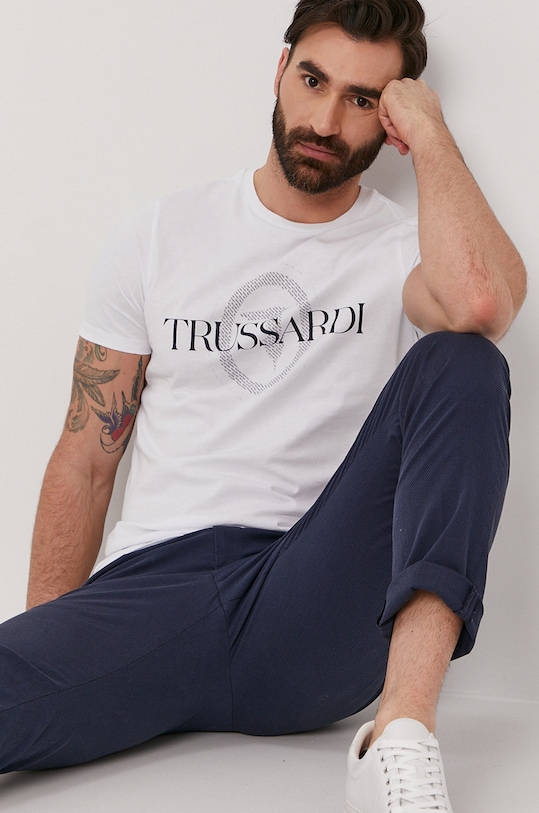 Tričko Trussardi Jeans kulatý bílá 52T00507.1T003076