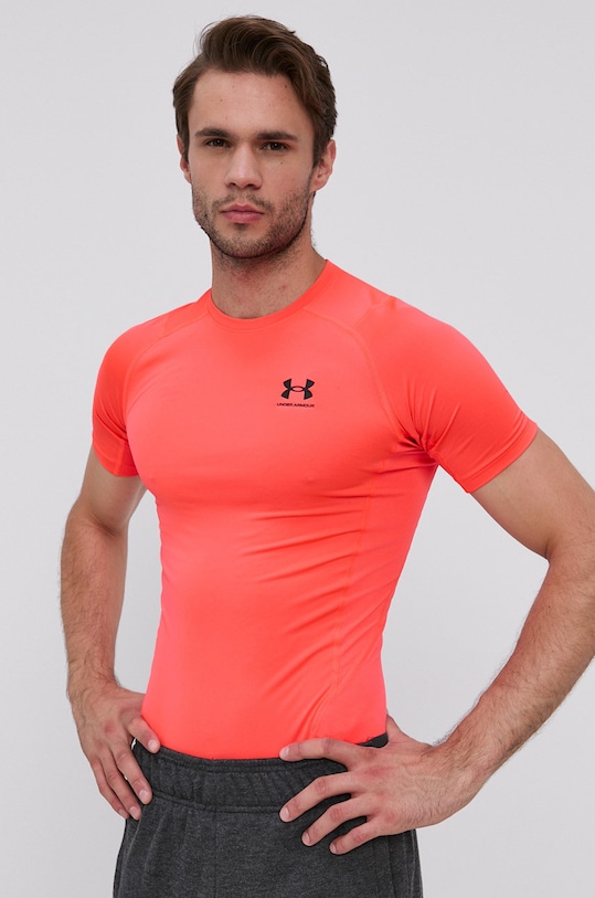 Under Armour t-shirt treningowy z elastanem pomarańczowy 1361518
