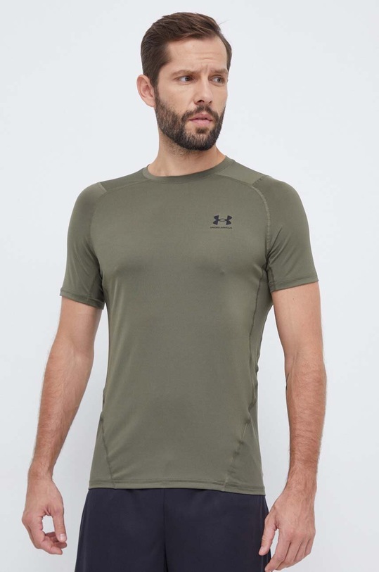 Under Armour t-shirt treningowy z elastanem zielony 1361683