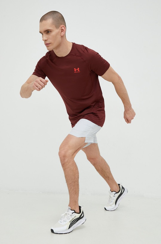 Under Armour t-shirt treningowy z elastanem bordowy 1361683
