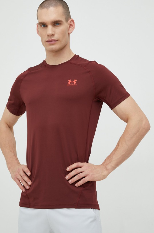 Under Armour t-shirt treningowy 1361683 bordowy SS24