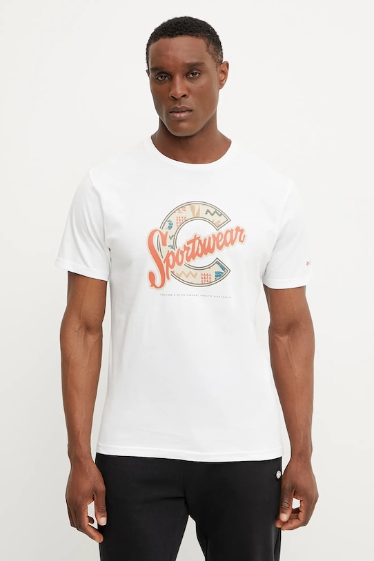 Columbia tricou din bumbac print alb 1888813