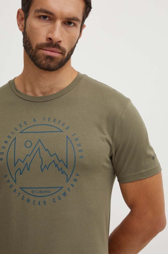 Памучна тениска Columbia зелен 1888813