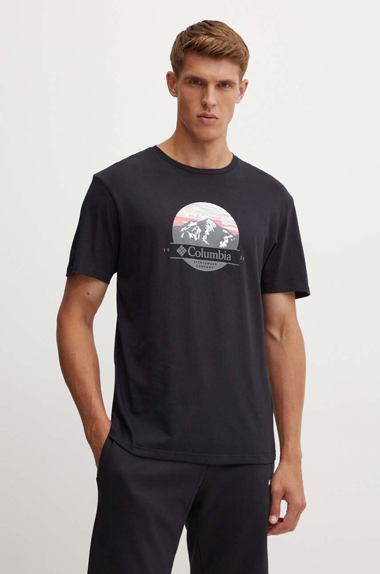 Columbia t-shirt bawełniany Path Lake czarny 1934814