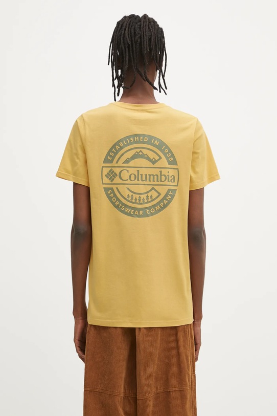 Abbigliamento Columbia maglietta in cotone Rapid Ridge Back Graphic 1934824 giallo