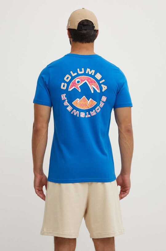 Odzież Columbia t-shirt bawełniany Rapid Ridge Back Graphic 1934824 niebieski