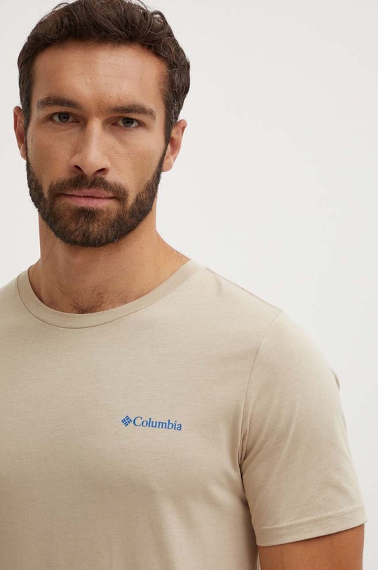 Βαμβακερό μπλουζάκι Columbia Rapid Ridge Back Graphic μπεζ 1934824