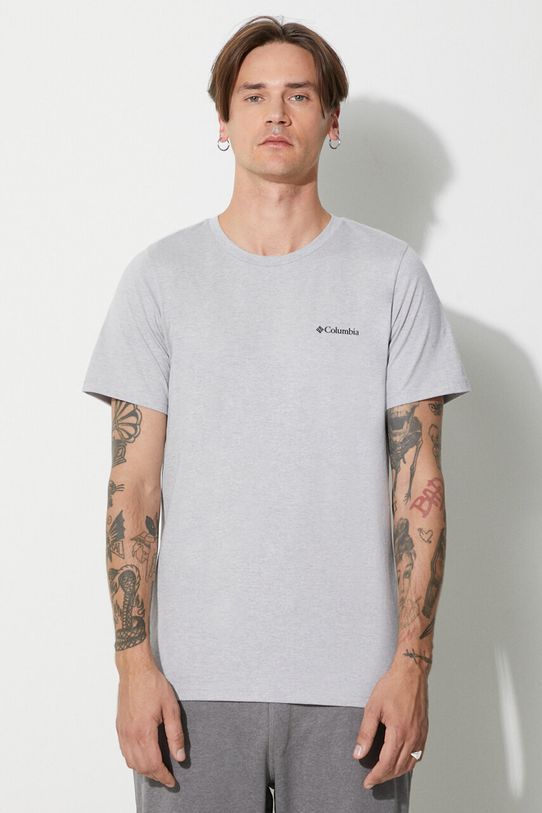 Columbia t-shirt in cotone Rapid Ridge Back Graphic regolare grigio 1934824