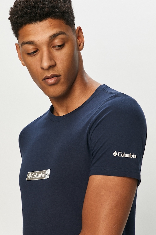 Columbia t-shirt bawełniany Rapid Ridge Back Graphic granatowy 1934824