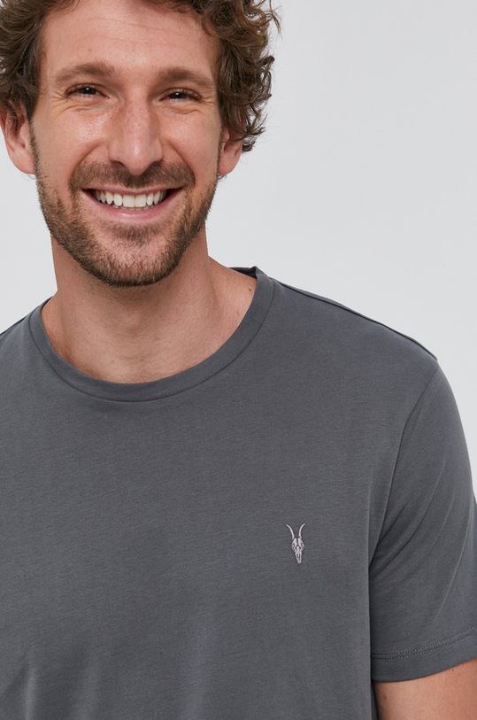 Tričko AllSaints bavlna sivá MD147U