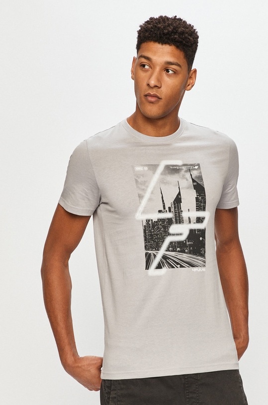 4F - T-shirt nadruk szary D4Z20.TSM239