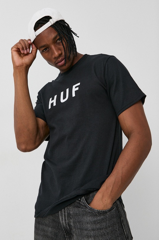 HUF Tricou din bumbac print negru ts00508