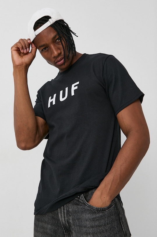 HUF Tricou din bumbac print negru ts00508