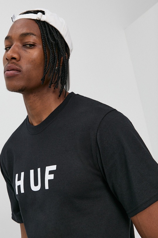 HUF Tricou din bumbac negru ts00508
