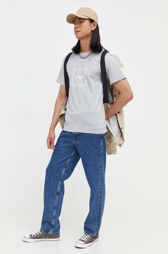 Bavlněné tričko HUF ts00507 šedá SS21