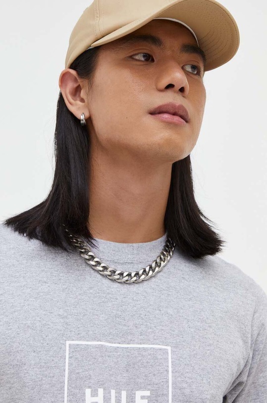 Bavlněné tričko HUF šedá ts00507