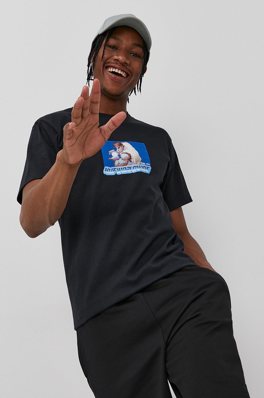 HUF T-shirt X Street Fighter II nadruk czarny ts01556