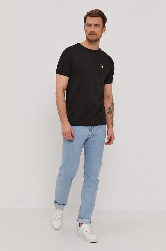 Aeronautica Militare tricou lounge AM1UTI001 negru SS21