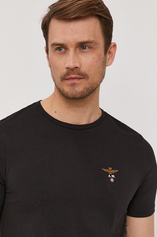 Aeronautica Militare tricou lounge negru AM1UTI001