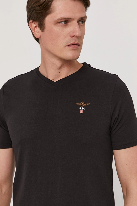 Aeronautica Militare Tricou negru AM1UTI002