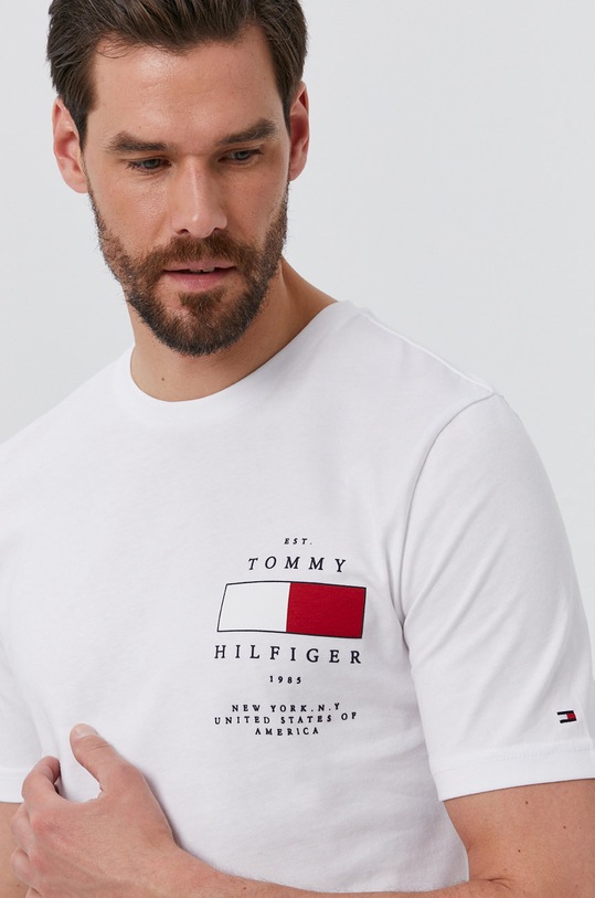 Tommy Hilfiger pamut póló fehér MW0MW17709.4891